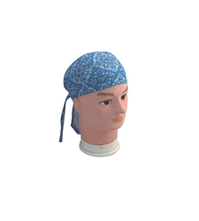 Light Blue Paisley Zandana easy tie Bandana square pattern